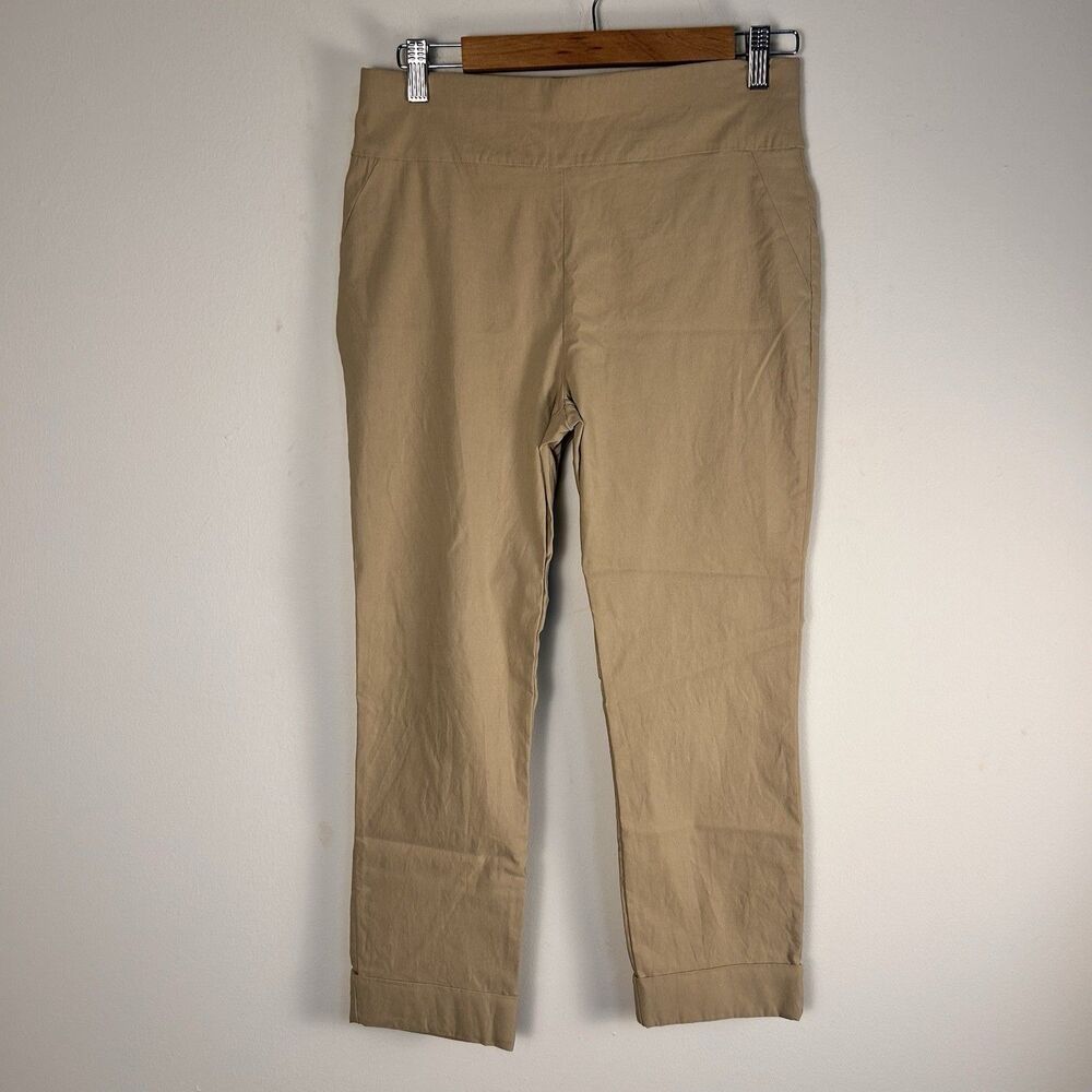 7th Avenue Design Studio Pants Womens M Beige Ankle Slim Stretch